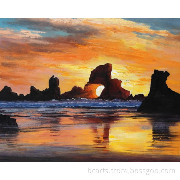 Cheap china factory wholesale sunset island painting for Wall Art